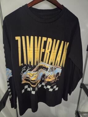 Bailey Zimmerman Racing Long Sleeve Shirt with blue & yellow race car (048)